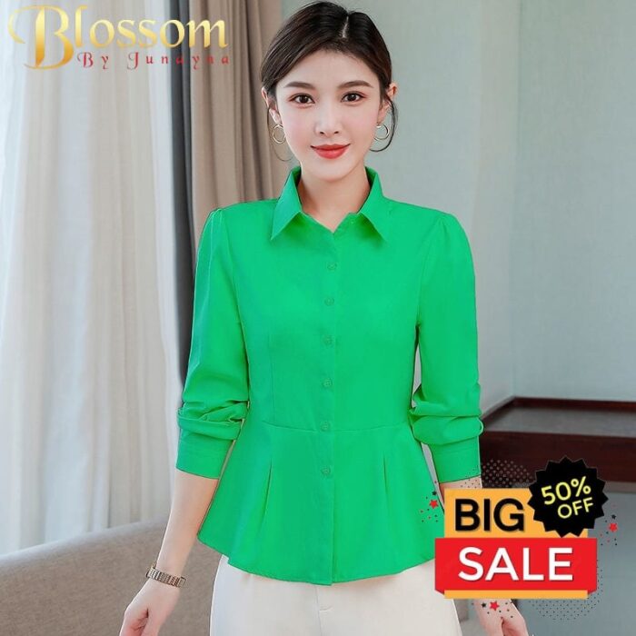 1 Colour Round Pattern Shirt (Green)