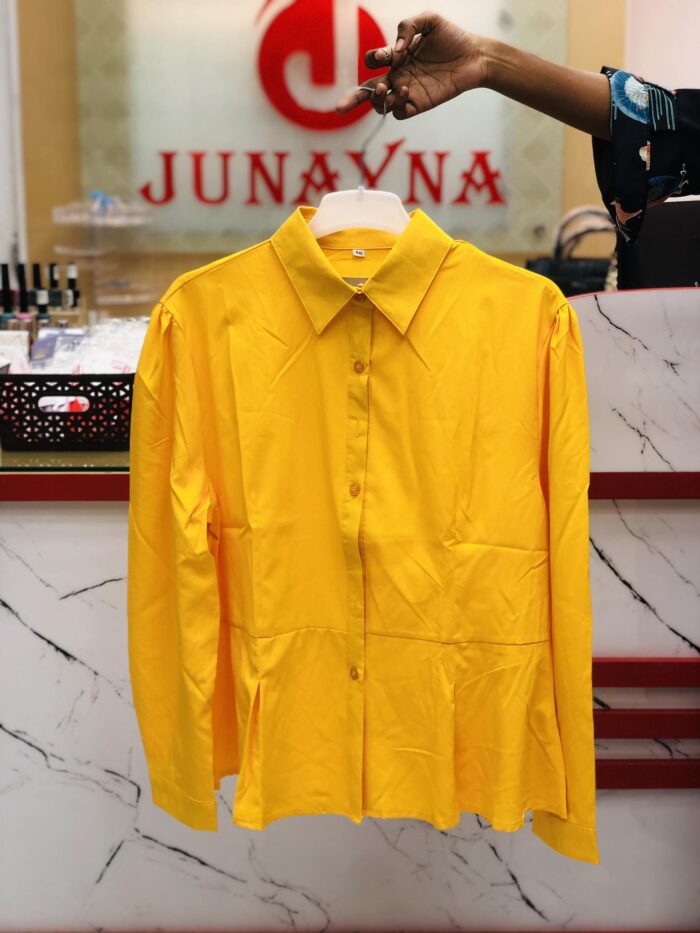 1 Colour Round Pattern Shirt (Yellow) - Image 2