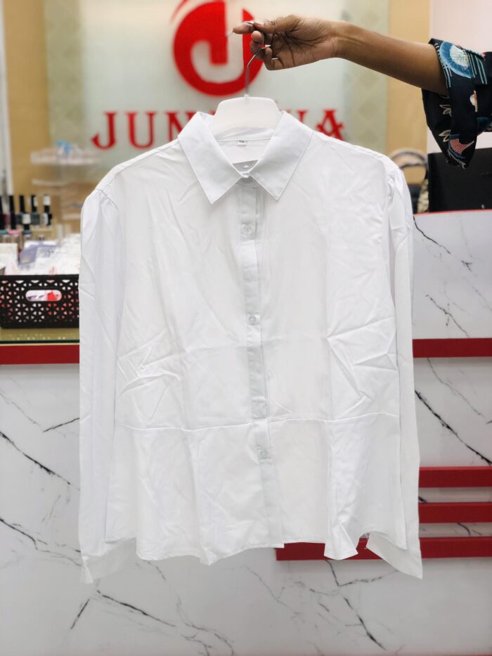 1 Colour Round Pattern Shirt ( White) - Image 2