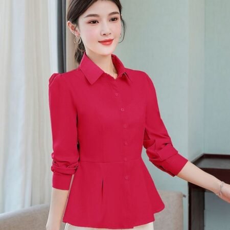 1 Colour Round Pattern Shirt (Red)