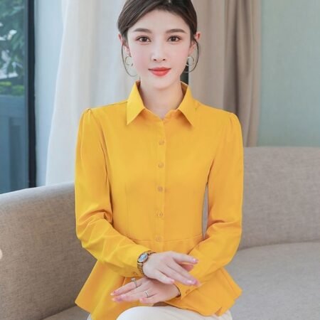 1 Colour Round Pattern Shirt (Yellow)
