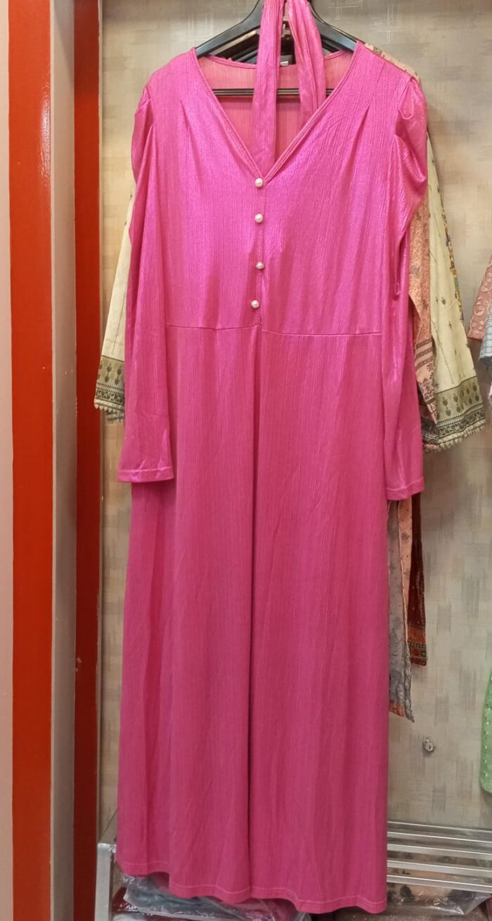 Women's V-neck Royal Sequined Dress ( Pink) - Image 4