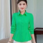 1 Colour Round Pattern Shirt (Green)