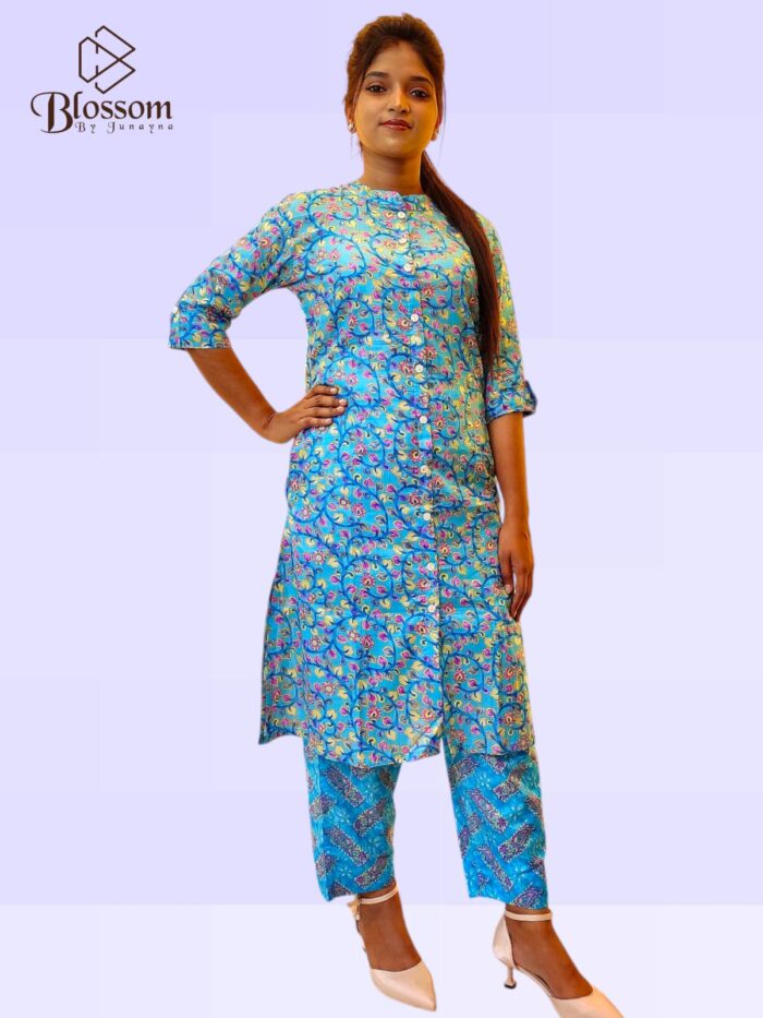 Cotton A-Line Kurti Set