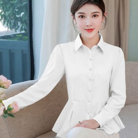 1 Colour Round Pattern Shirt ( White)