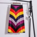 Mid Length Metallic Rainbow Pleated Skirt series 1