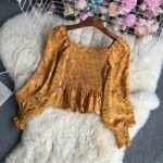 Mini Flower Printed Crop Top (Yellow)