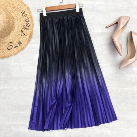 Mid Length 2 in 1 Shaded Pleated Skirt