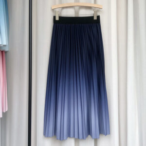 Mid Length Black Waist Pleated Skirt