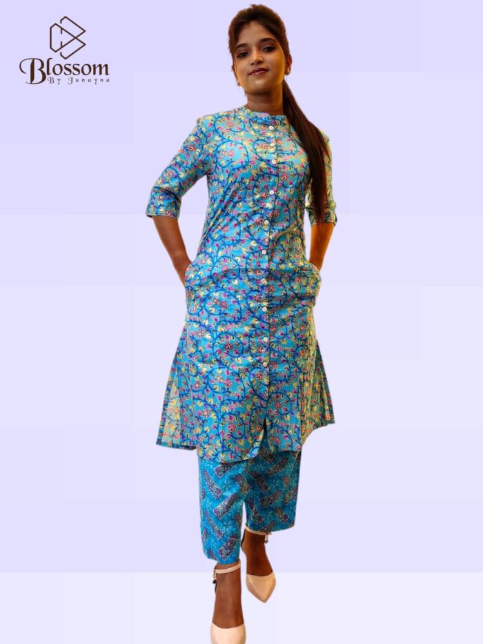 Cotton A-Line Kurti Set - Image 2