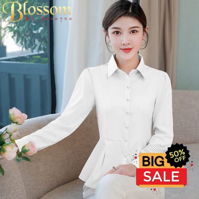 1 Colour Round Pattern Shirt ( White)