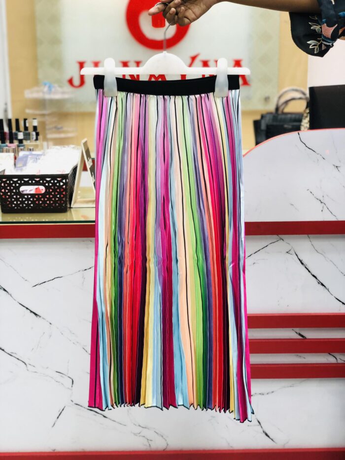 Mid Length Metallic Rainbow Pleated Skirt series 1 - Image 2