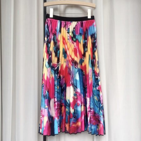 Mid Length Metallic Rainbow Pleated Skirt series 2