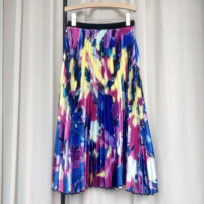 Mid Length Metallic Rainbow Pleated Skirt series 2