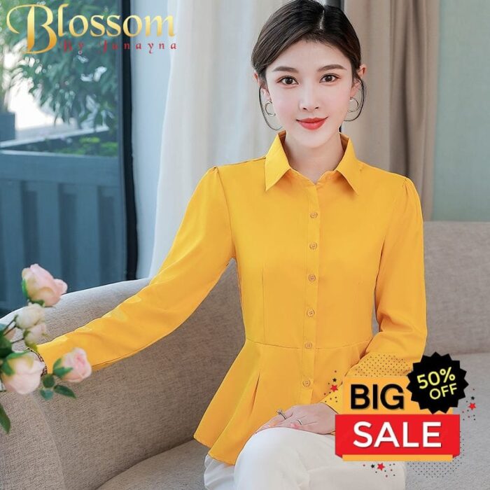1 Colour Round Pattern Shirt (Yellow)