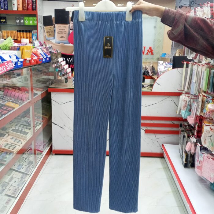 1 Colour Pleated Mopping Pant (Sky Blue) - Image 2