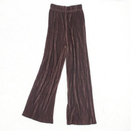 1 Colour Pleated Mopping Pant (Deep Brown)