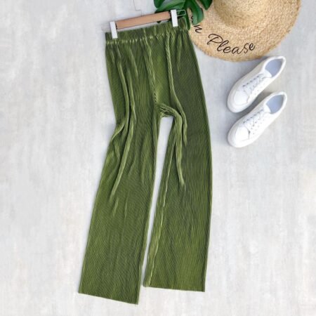 1 Colour Pleated Mopping Pant (Olive)
