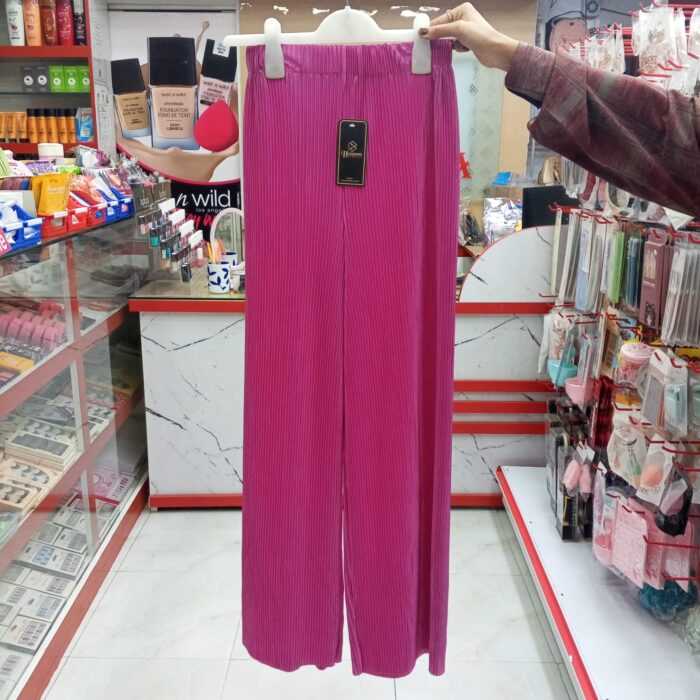 1 Colour Pleated Mopping Pant (Hot Pink) - Image 2