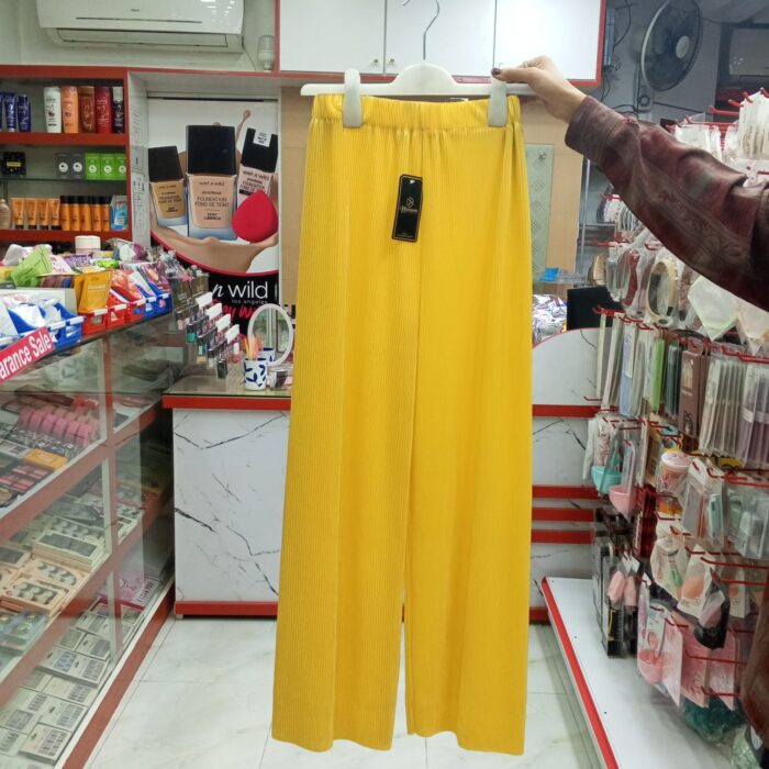 1 Colour Pleated Mopping Pant (Yellow) - Image 2