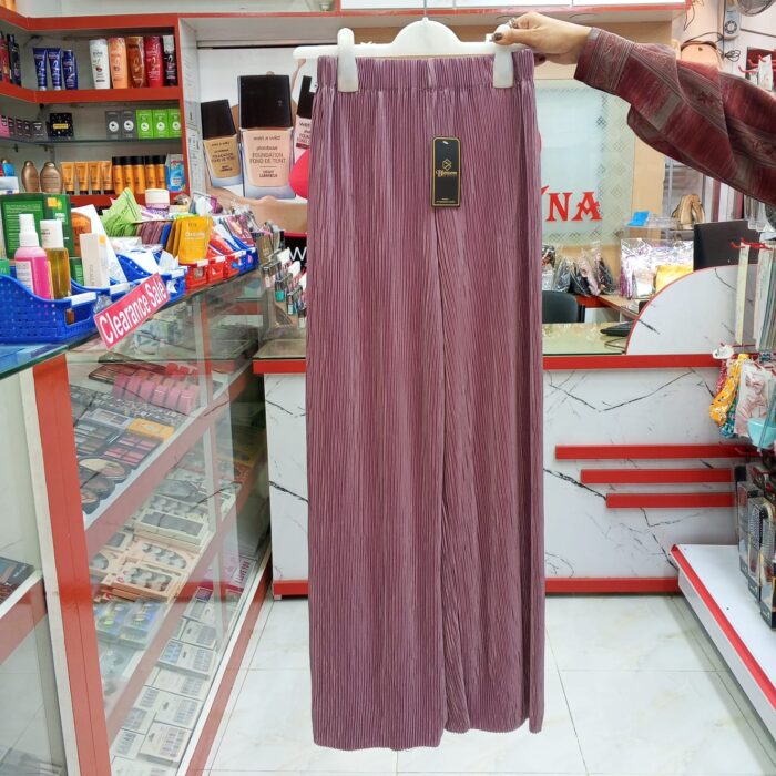 1 Colour Pleated Mopping Pant (Light purple) - Image 2