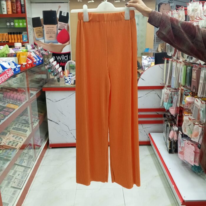 1 Colour Pleated Mopping Pant (Orange) - Image 2
