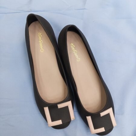 Womens Fashionable Flat-Soled Daily Casual Low-Heeled Shoes (Black )