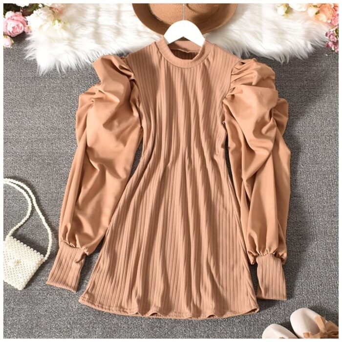 Long Bubble Top (Brown)