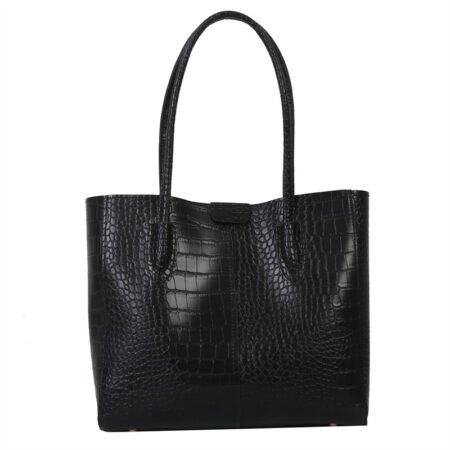 Large-Capacity New Trend Fashion Casual Commuting Portable Tote Bag (Black )