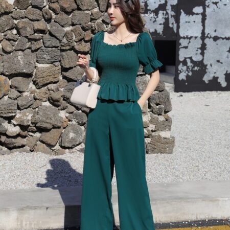 2pcs Crop Top Set ( Green)