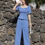 2pcs Crop Top Set ( Light Blue)