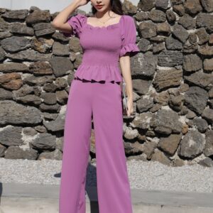 2pcs Crop Top Set (Purple)