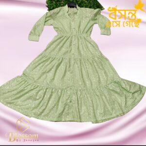 Chicken Fabric long Gown ( Light Green)