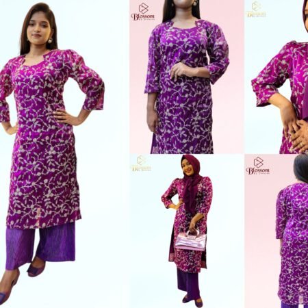 Ghimichu Tissue Sequence Single Kurti (Purple)
