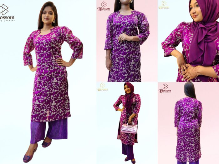 Ghimichu Tissue Sequence Single Kurti (Purple)