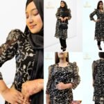 Ghimichu Tissue Sequence Single Kurti (Black )