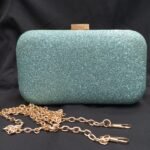 Diagonal Chain Small Women's New Korean Style Fashion Simple Shoulder Clutch (Blue)