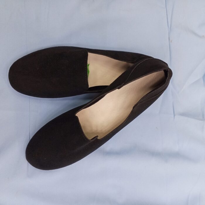 Retro Comfortable New Suede Single Flat Shoes (Black) - Image 2