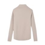 Half Turtle Neck Long Sleeve Slim Fit Stretchable T-shirt (Off White)