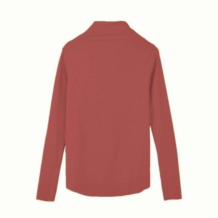 Half Turtle Neck Long Sleeve Slim Fit Stretchable T-shirt (Red)