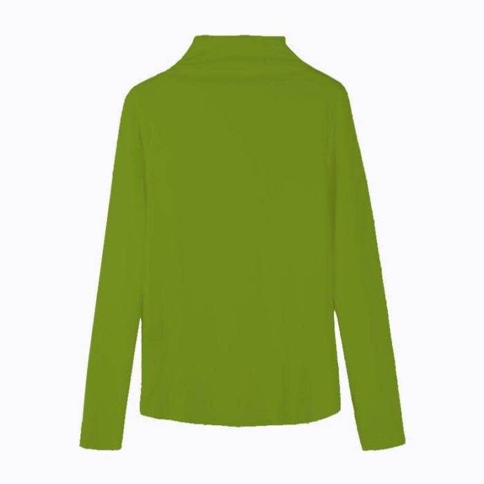 Half Turtle Neck Long Sleeve Slim Fit Stretchable T-shirt (Green)