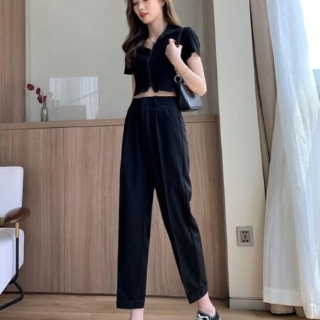 Women's Straight Stretch Formal Strip Pants