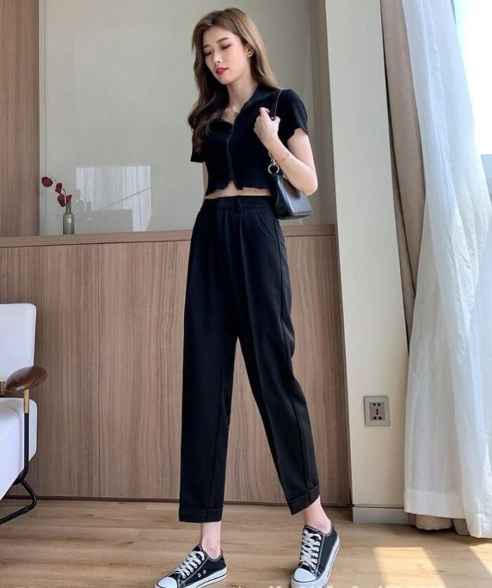 Women's Straight Stretch Formal Strip Pants