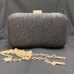 Diagonal Chain Small Women's New Korean Style Fashion Simple Shoulder Clutch (Black)