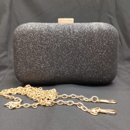 Diagonal Chain Small Women's New Korean Style Fashion Simple Shoulder Clutch (Black)