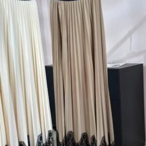 New style matte lace panel black waist long skirt - Light Brown
