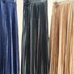 New Starry Gradiant Long Skirt With Flower - Black