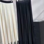 New style matte lace panel black waist long skirt - Black
