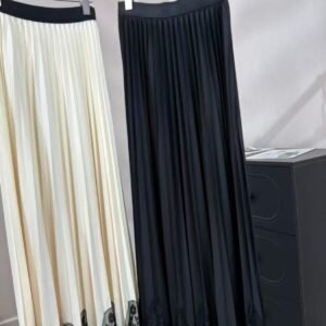New style matte lace panel black waist long skirt - Black