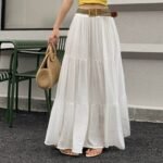 Gentle Korean 3Layer Long Skirt -White
